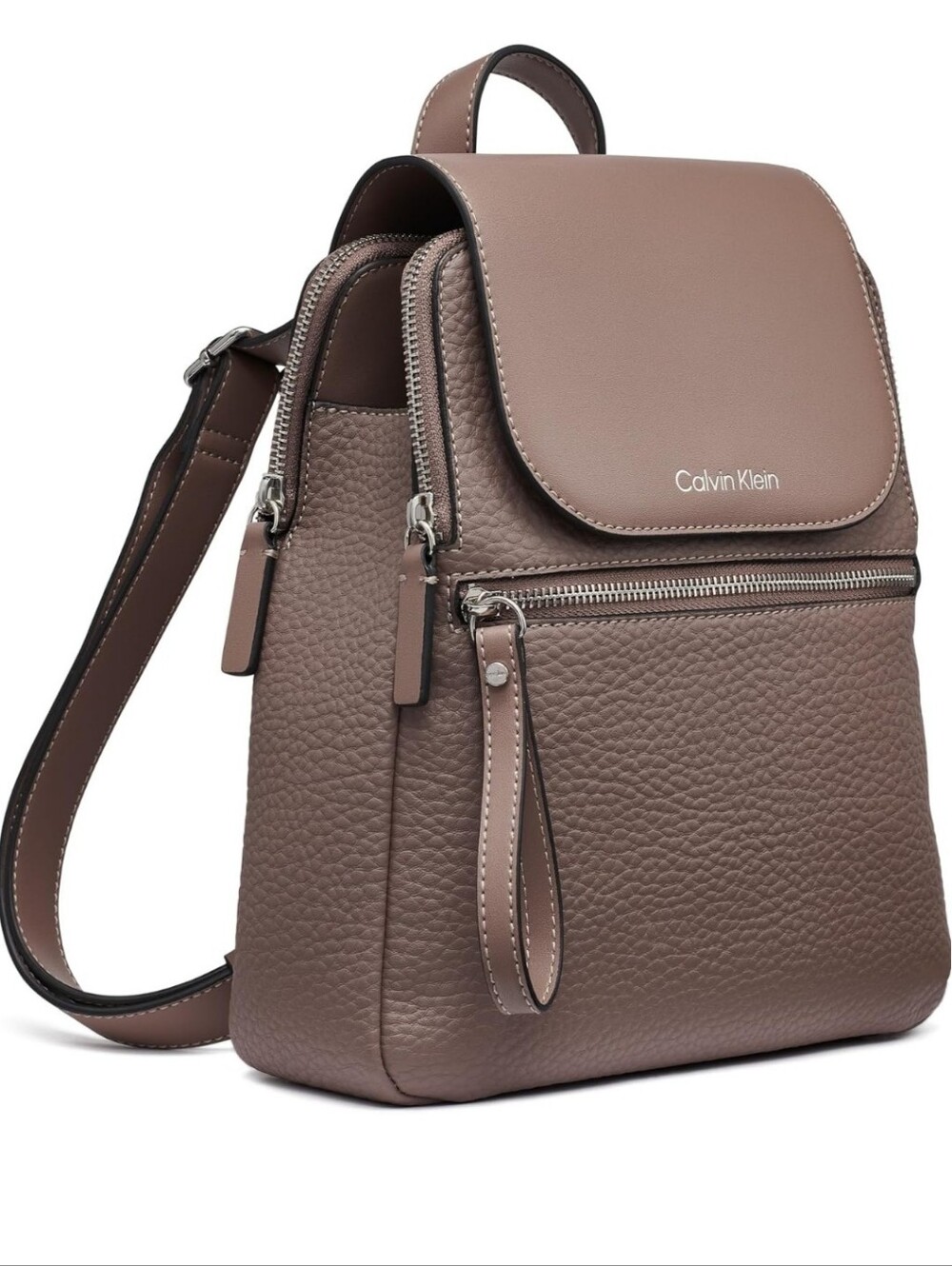 Calvin Klein Reyna Novelty Leather Flap Backpack